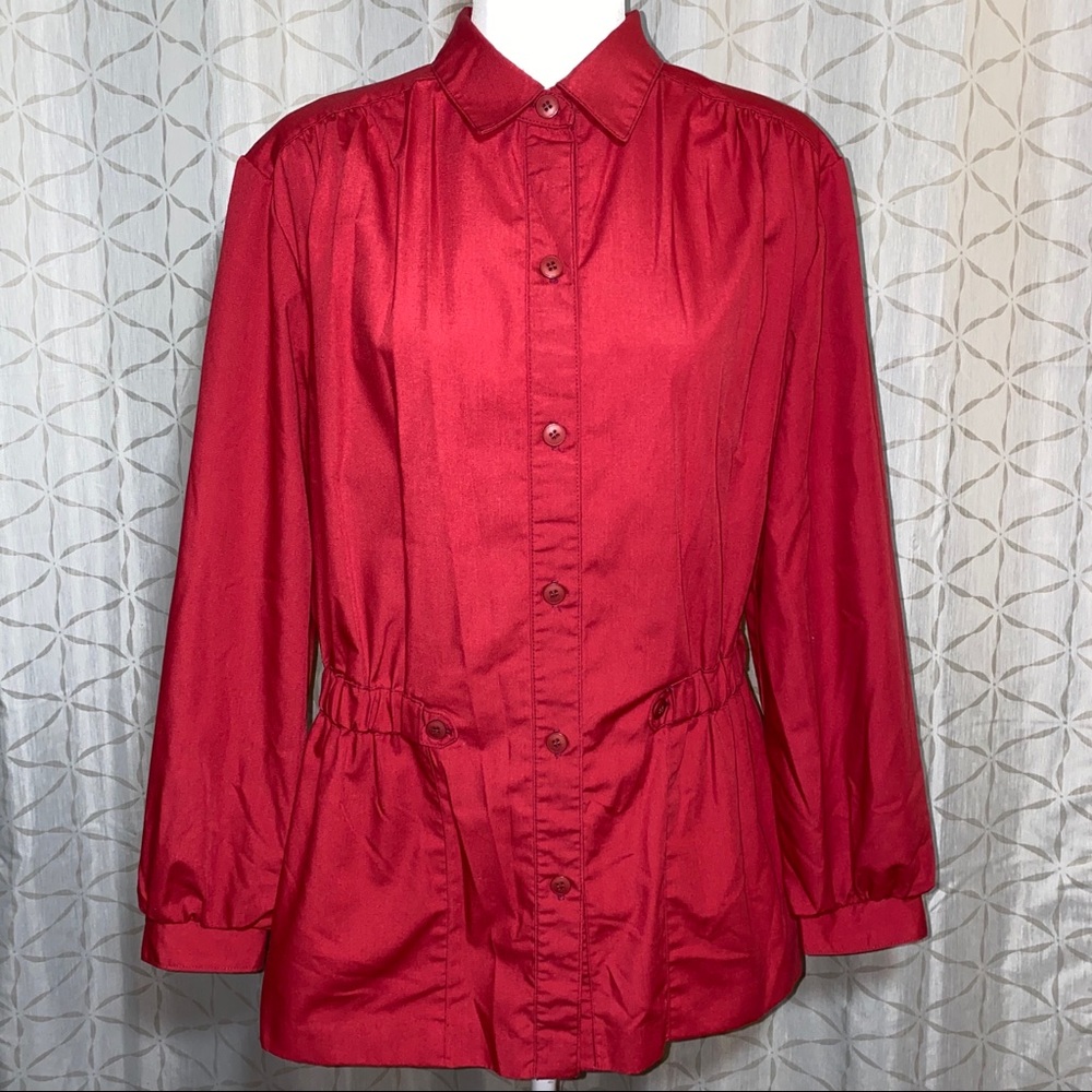 Retford Place Vintage Red Button Down Shirt Size L